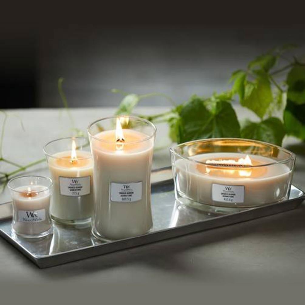 WoodWick Smoked Jasmine Large Hourglass Candle Extra Image 1